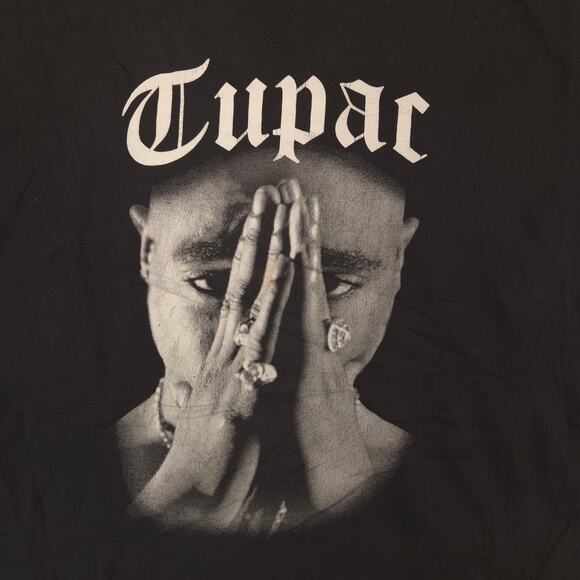 2Pac Tupac Rap Short Sleeve Graphic Crew Neck T Shirt Mens Size XL Black - Picture 4 of 9